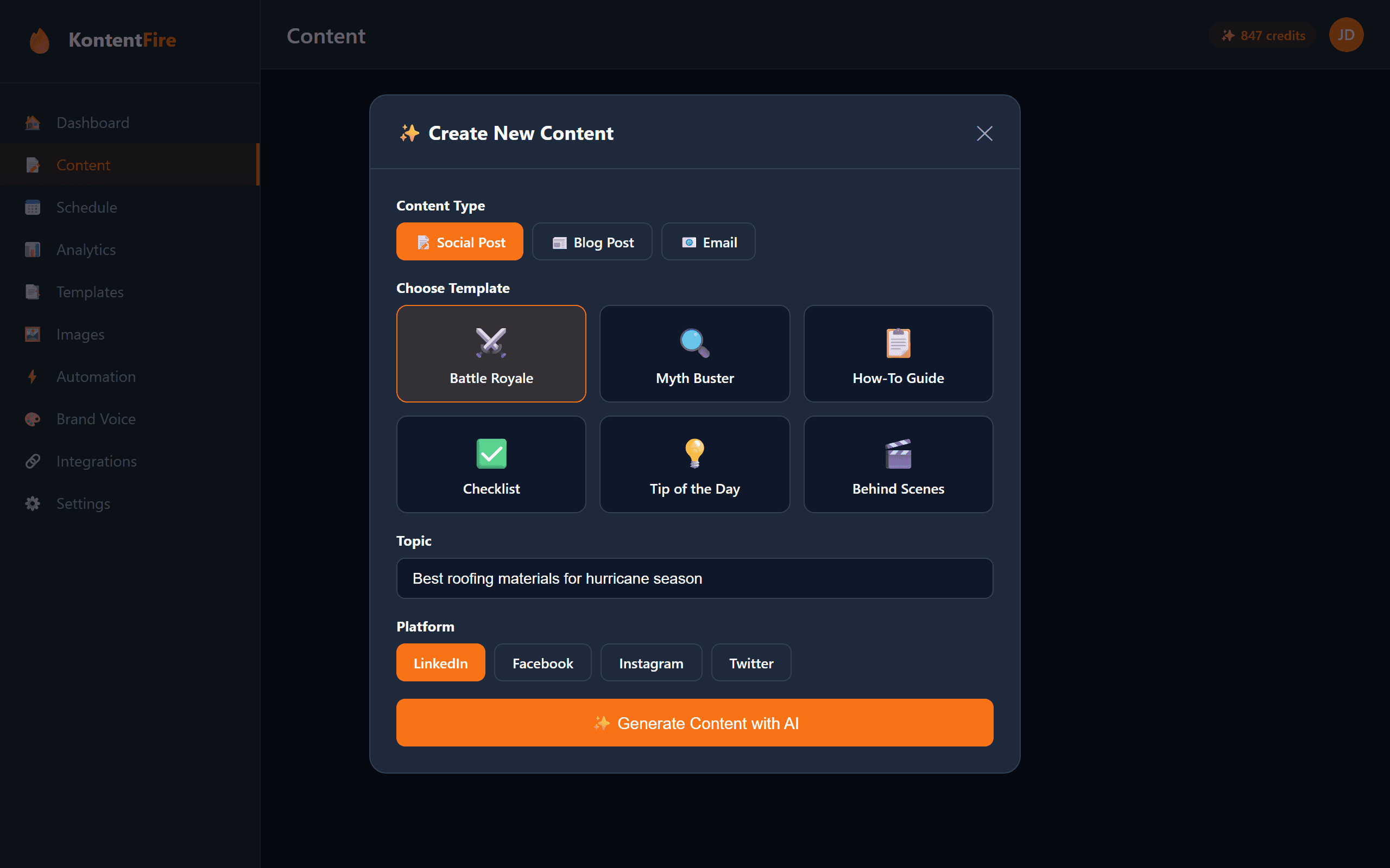 KontentFire AI image and content creation